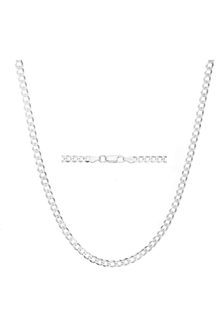 Sterling Silver Thick Curb Chain Necklace, Main, color, Silver