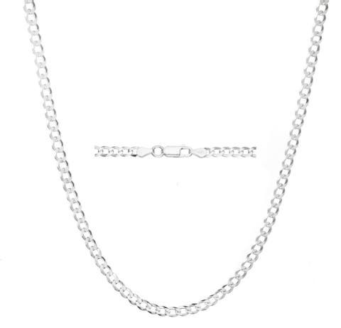 Sterling Silver Thick Curb Chain Necklace