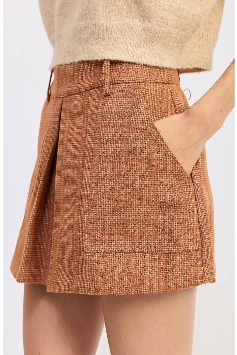 Leighton Plaid Skort, Alternate, color, BURNT ORANGE