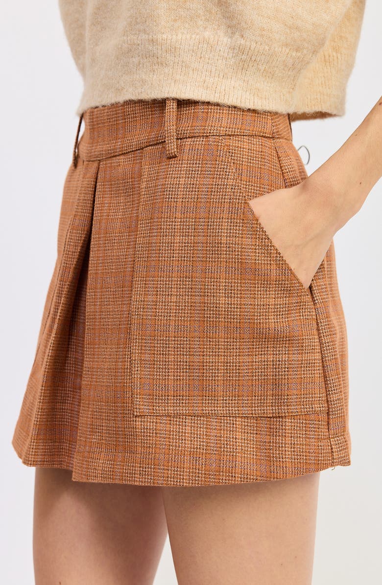JACQUIE THE LABEL Leighton Plaid Skort, Alternate, color, Burnt Orange