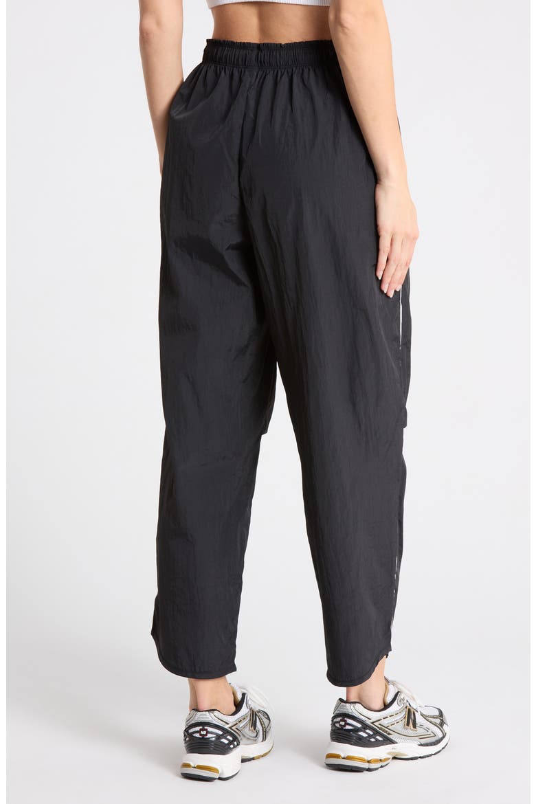 Breakaway Crinkled Track Ankle Pants, Alternate, color, BLACK