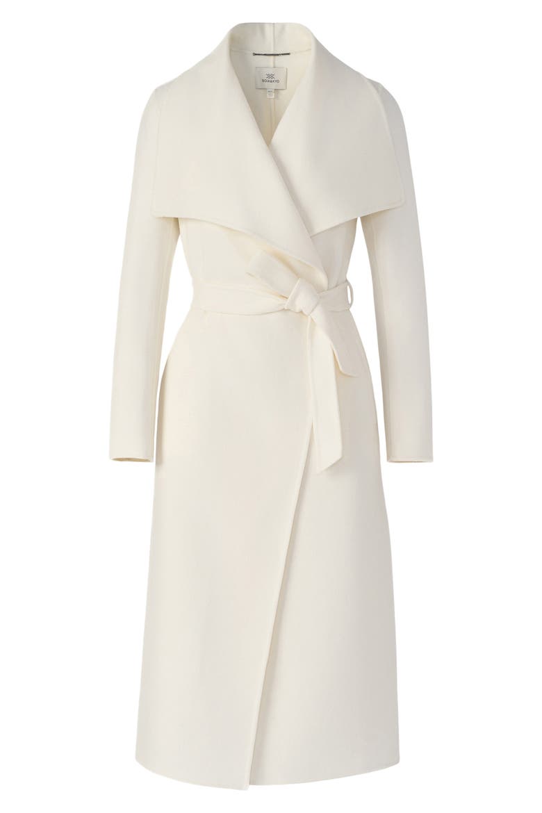 Britta Cascade Collar Wool Blend Coat, Alternate, color, POWDER