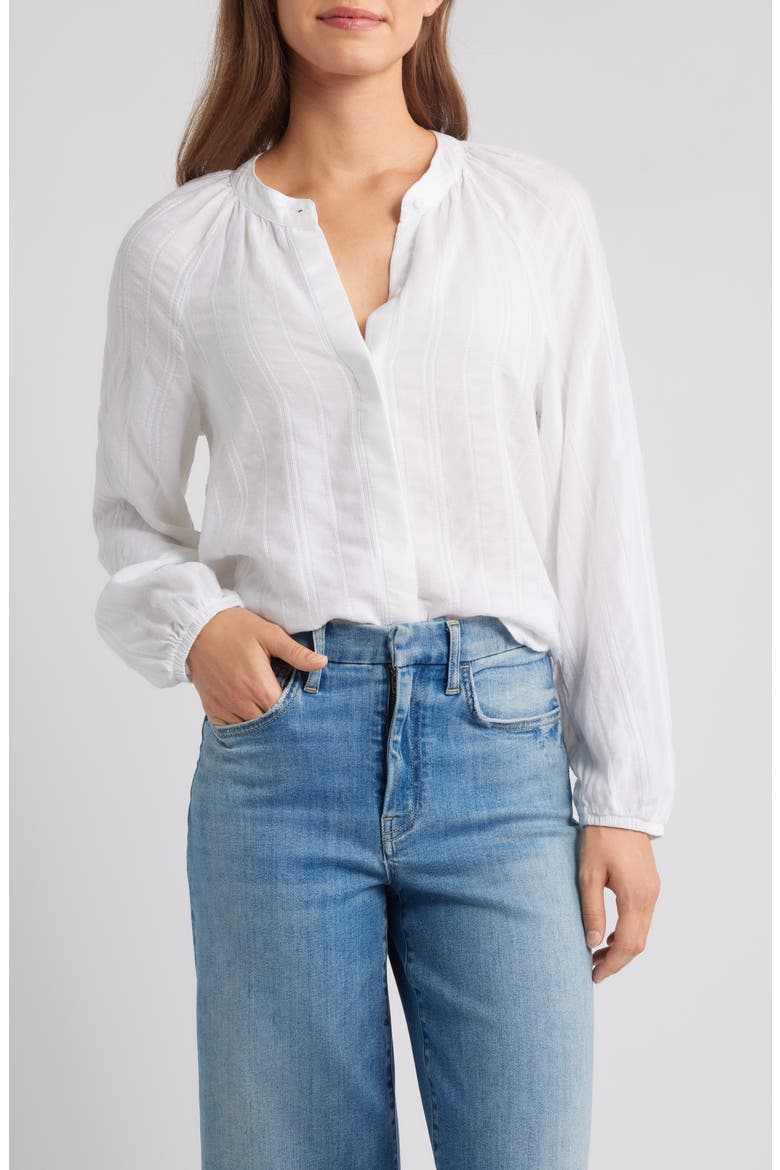 Hidden Placket Top, Main, color, WHITE