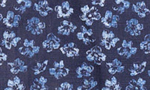 Studio Garnet Los Angeles Floral Print Short Sleeve Cotton Button-up Shirt In Navy