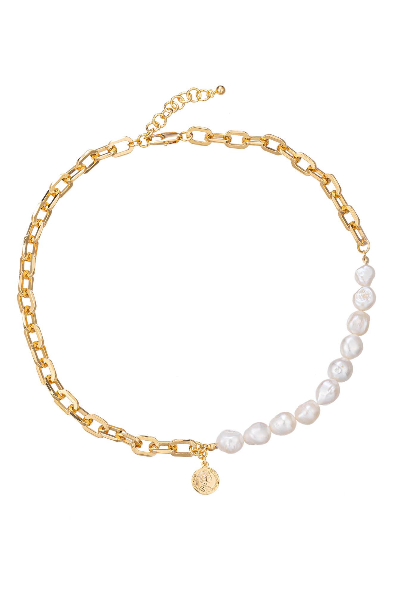 EYE CANDY LOS ANGELES Grace Chain & Freshwater Pearl Necklace