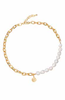 EYE CANDY LOS ANGELES Grace Chain & Freshwater Pearl Necklace