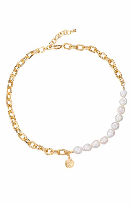 EYE CANDY LOS ANGELES Grace Chain & Freshwater Pearl Necklace