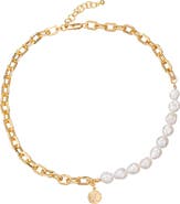 EYE CANDY LOS ANGELES Grace Chain & Freshwater Pearl Necklace
