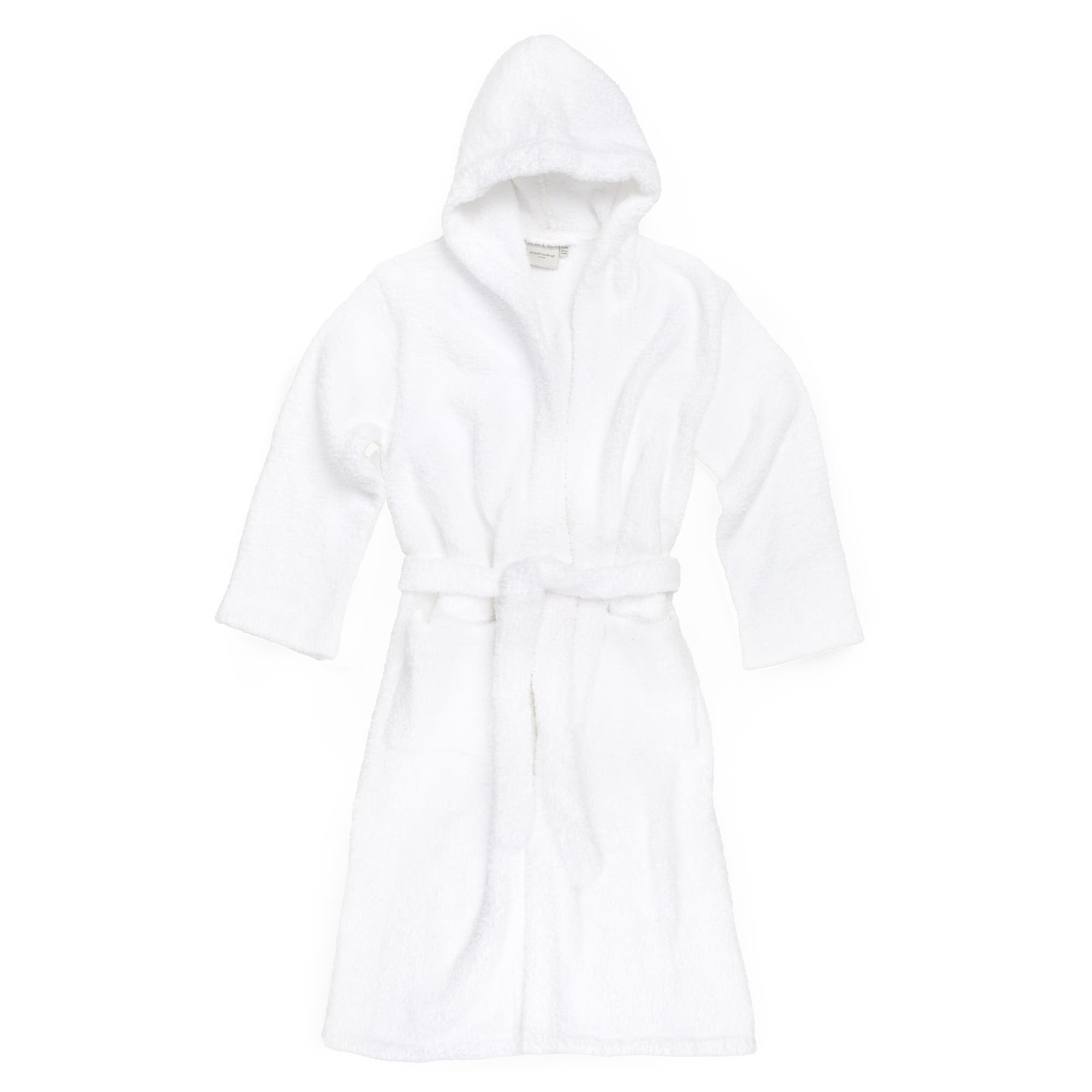 Kashwére Adult Robes - Signature Hooded - Chenilla Classic in White 