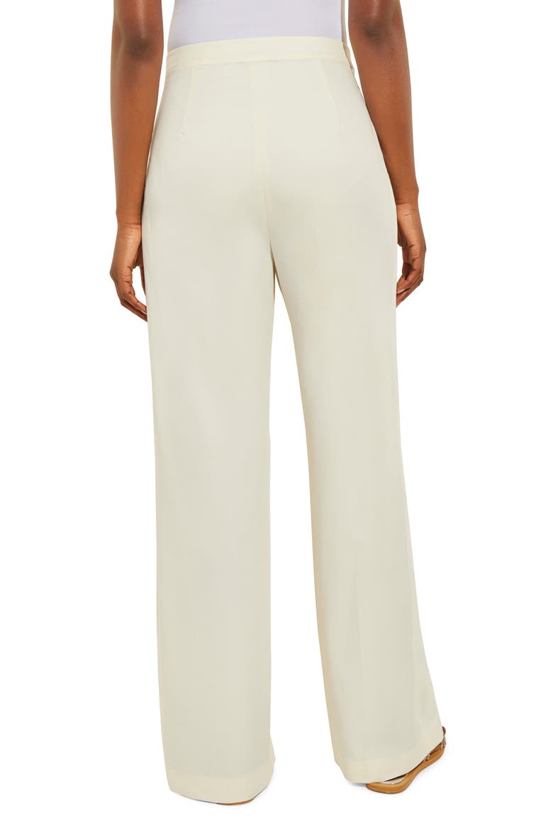 Pleat Front Wide Leg Pants, Alternate, color, WHITE