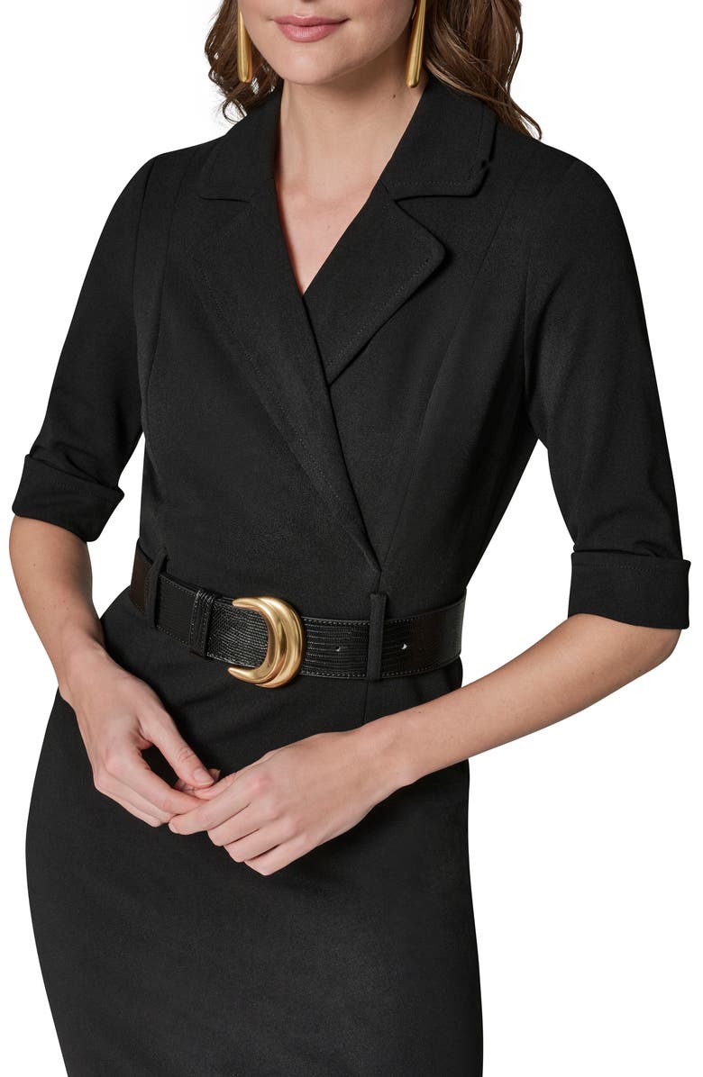 Donna Karan New York Belted Sheath Dress, Alternate, color, Black