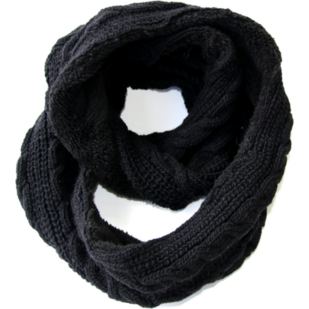 Nirvana Designs Trinitas Lined Infinity Scarf In Black