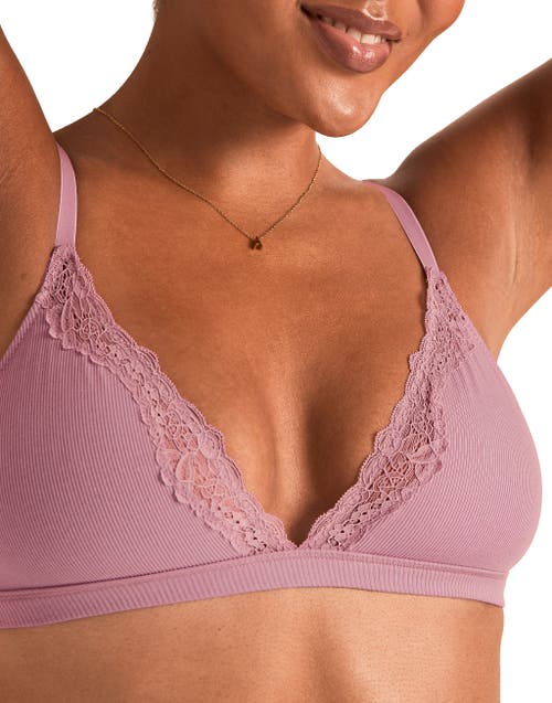 Adore Me Rib Unlined Bralette Bra In Pink