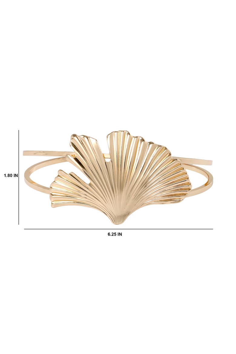 Shell Cuff Bracelet, Alternate, color, Gold