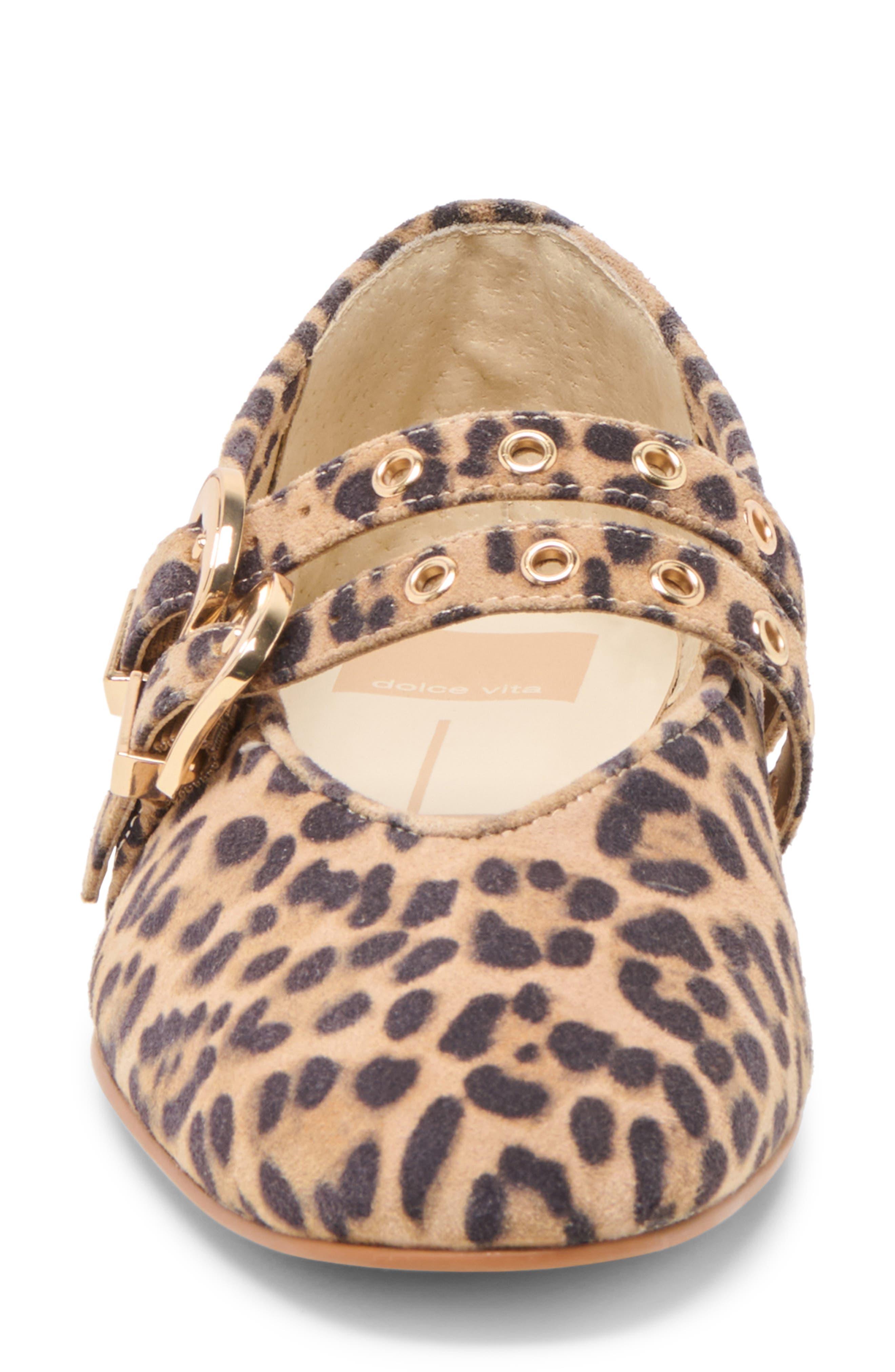 Dolce Vita Baylee Grommet Mary Jane Flat, Alternate, color, Dark Leopard