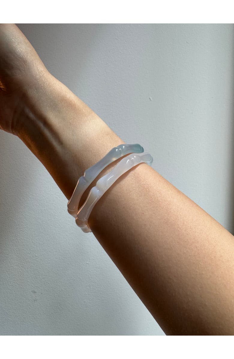 seree Wave Skinny Round Jade Stone Bangle, Alternate, color, Blue