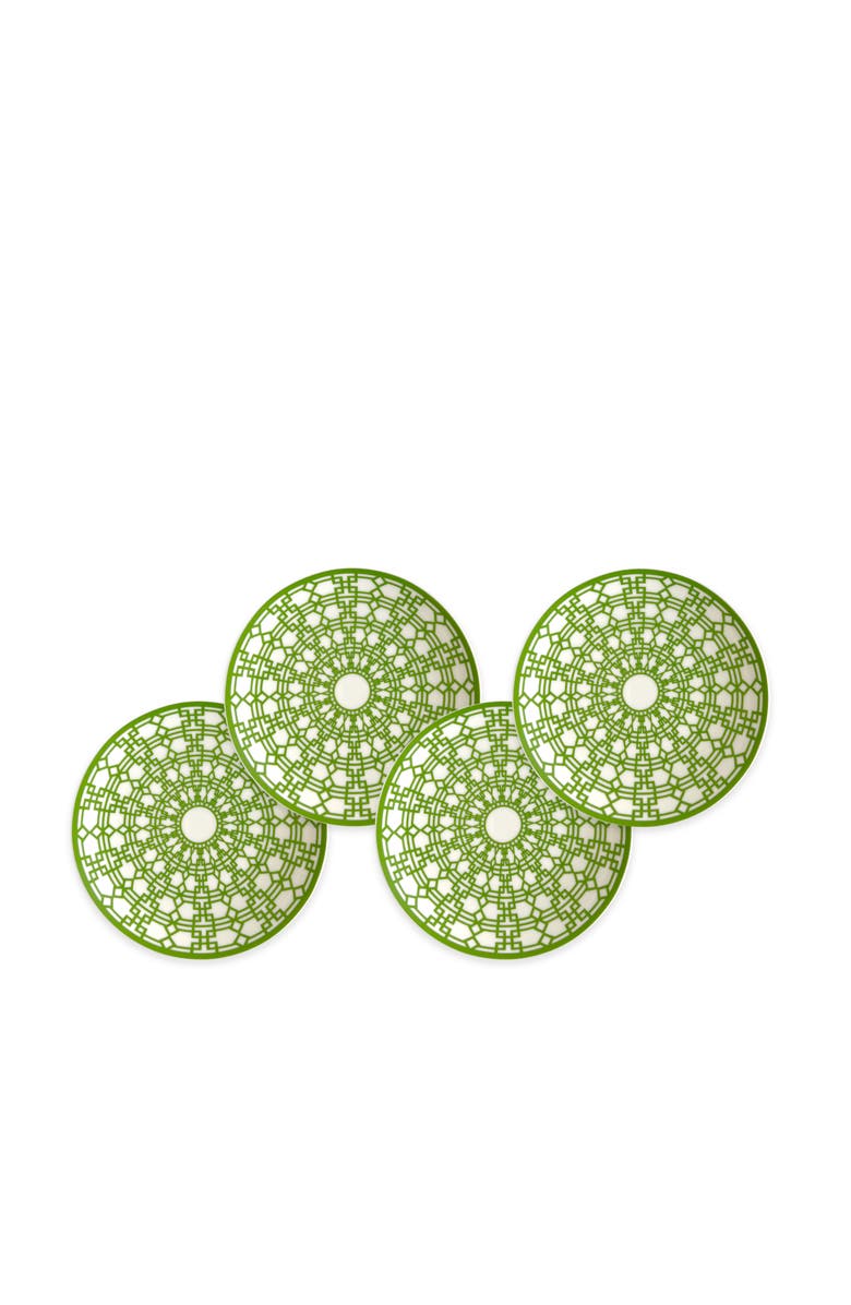 Caskata Newport Verde Garden Gate Small Plates - Porcelain - Set 4, Main, color, Green