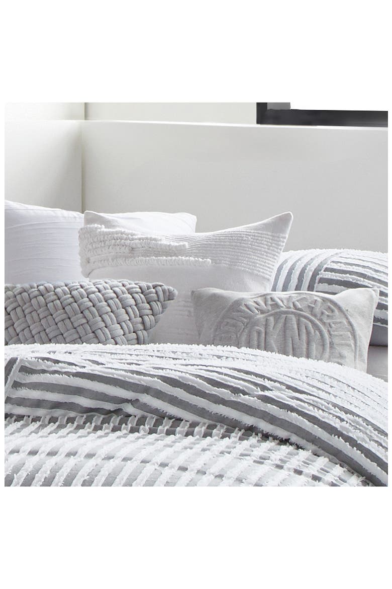 Textured Stripe Cotton Accent Pillow, Alternate, color, WHITE