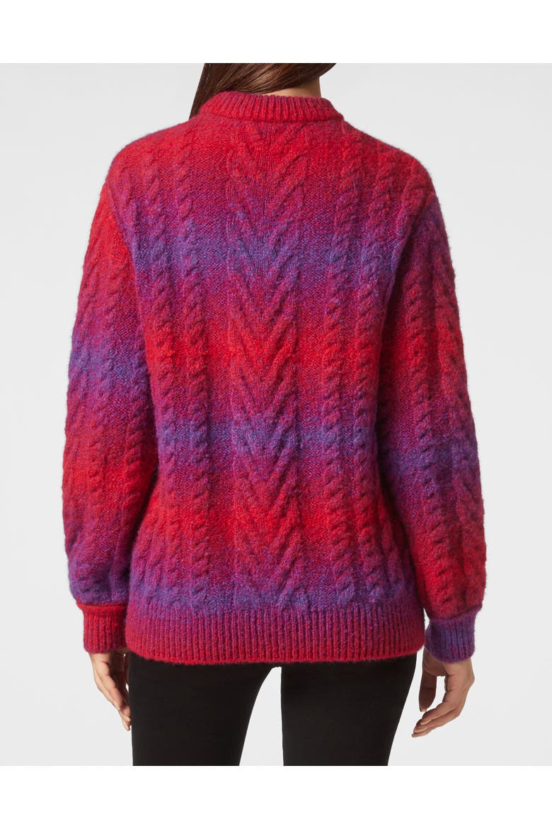 Pullover Round Neck Skull&Bones Women, Alternate, color, red/purple