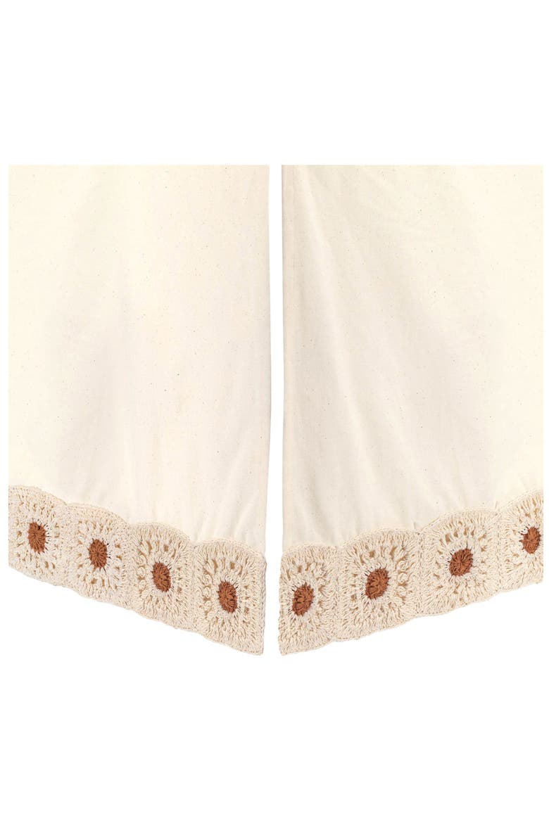 Crochet Trim Cotton Crib Skirt, Main, color, BEIGE