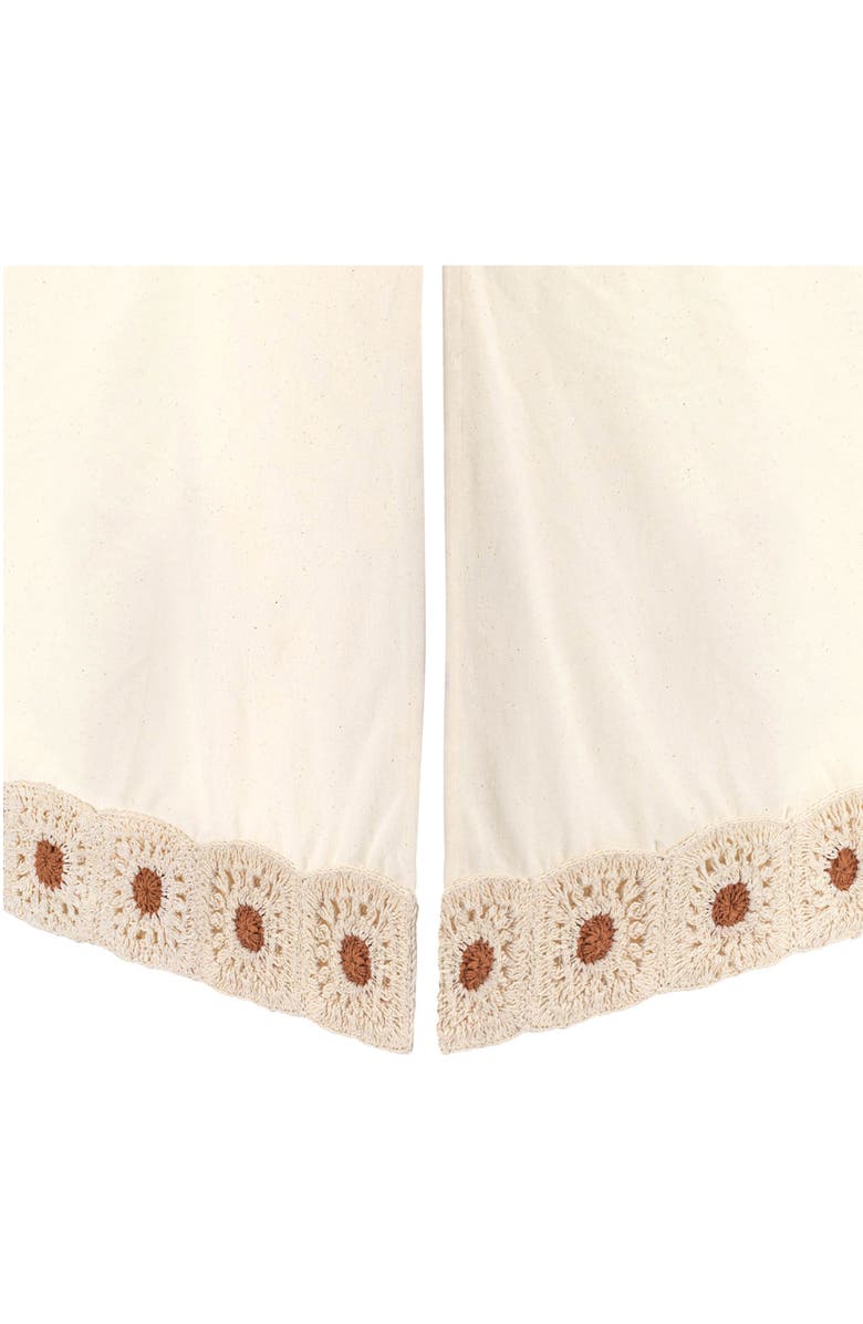 CRANE BABY Crochet Trim Cotton Crib Skirt, Main, color, Beige