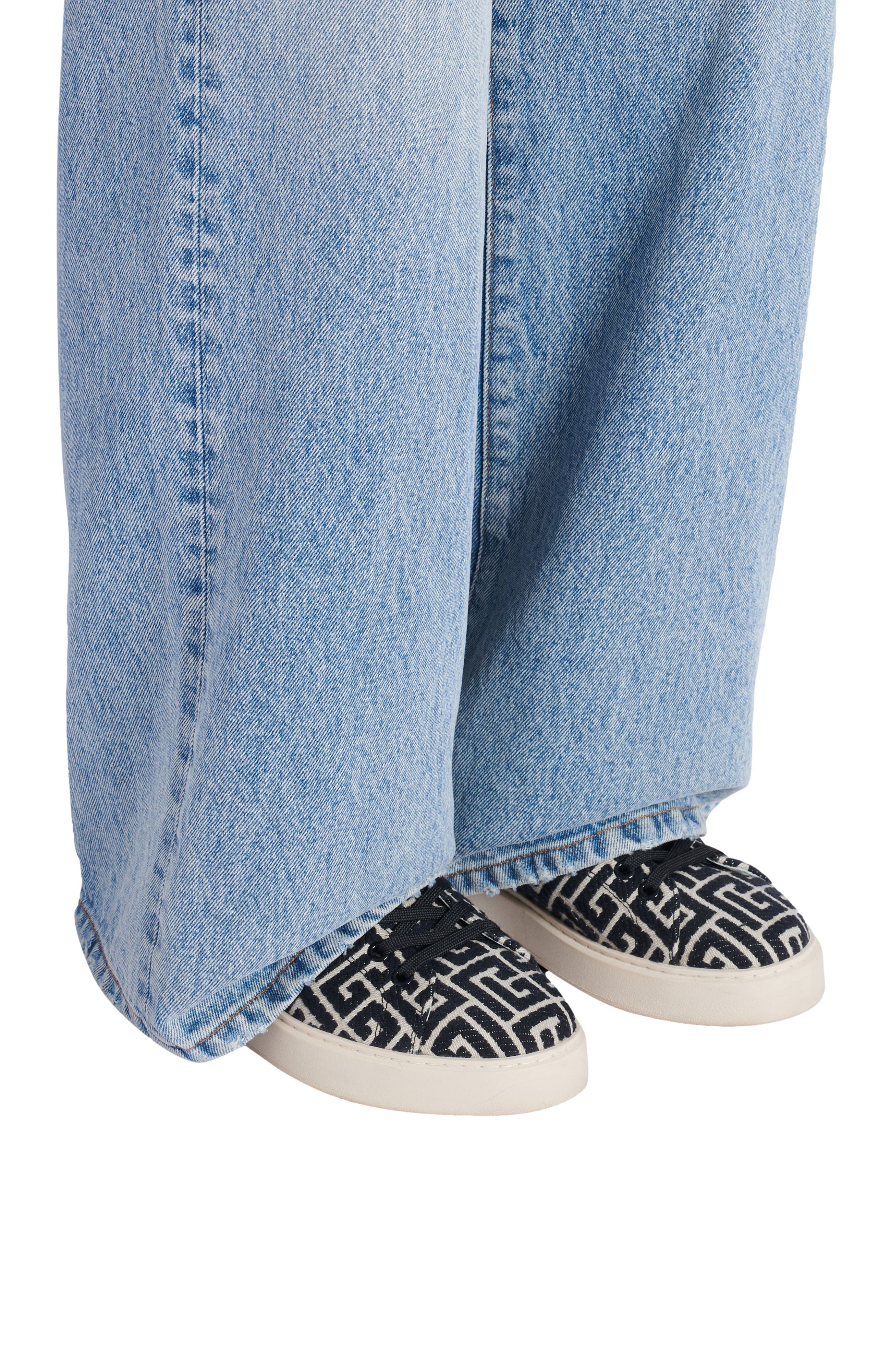 Balmain Monogram jacquard B-Court trainers, Alternate, color, Black