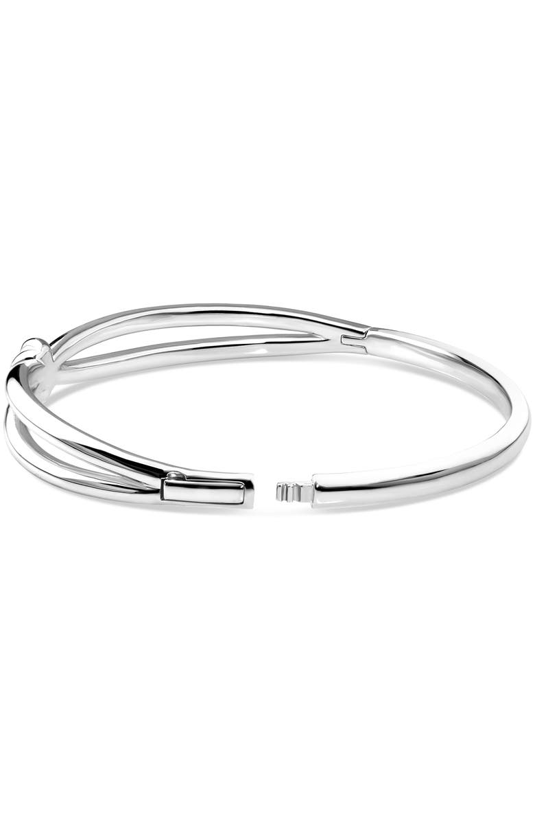 DEVATA Love Knot Bangle Bracelet in Rhodium Plated Sterling Silver, 8mm, Alternate, color, Silver