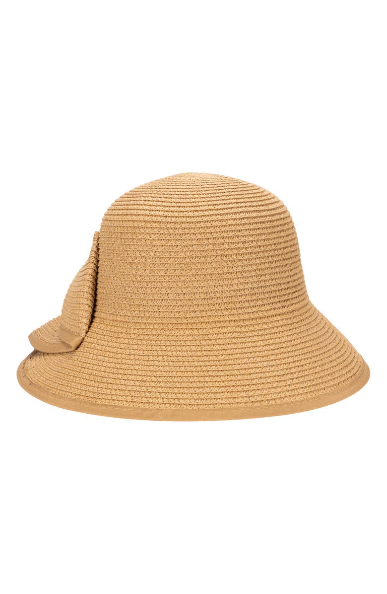 San Diego Hat Petal Straw Bucket Hat, Main, color, Natural