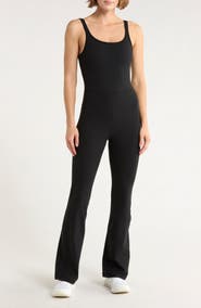 YOGALICIOUS Felix Lux Ribbed Flare Leg Jumpsuit