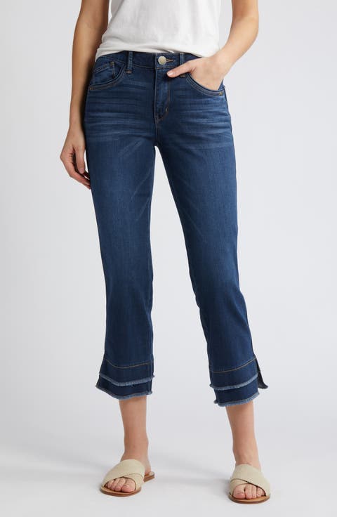 'Ab'Solution Double Frayed Hem High Waist Kick Flare Jeans