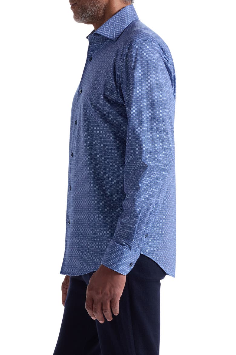 Devon OoohCotton® Mosaic Print Button-Up Shirt, Alternate, color, THISTLE