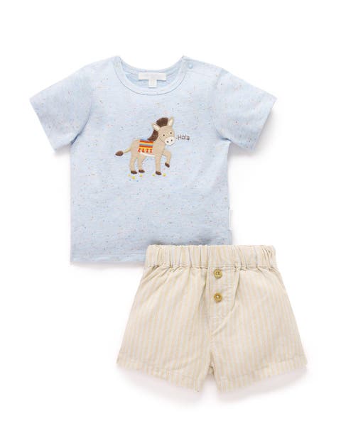 Linen Blend Short and Tee Set