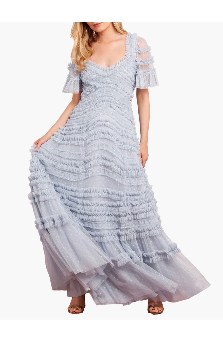 Needle & Thread Amara Ruffle Gown, Alternate, color, Skylight