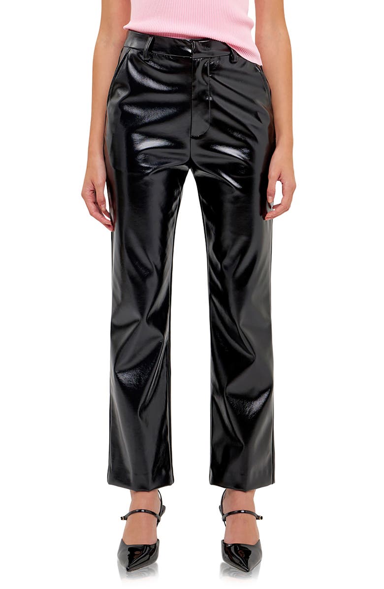 Grey Lab Faux Leather Pants, Main, color,