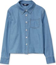 Lands' End Girls Long Sleeve Denim Shirt