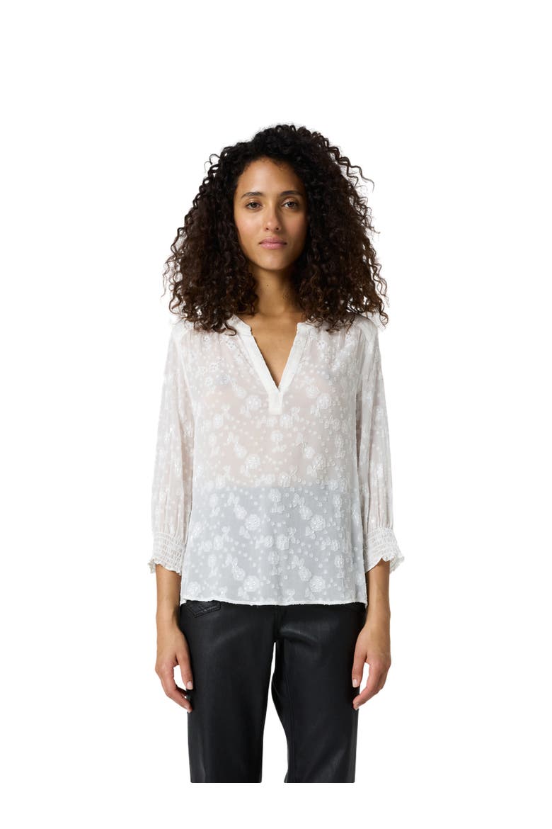 Callys Textured Floral Blouse, Main, color, Ecru