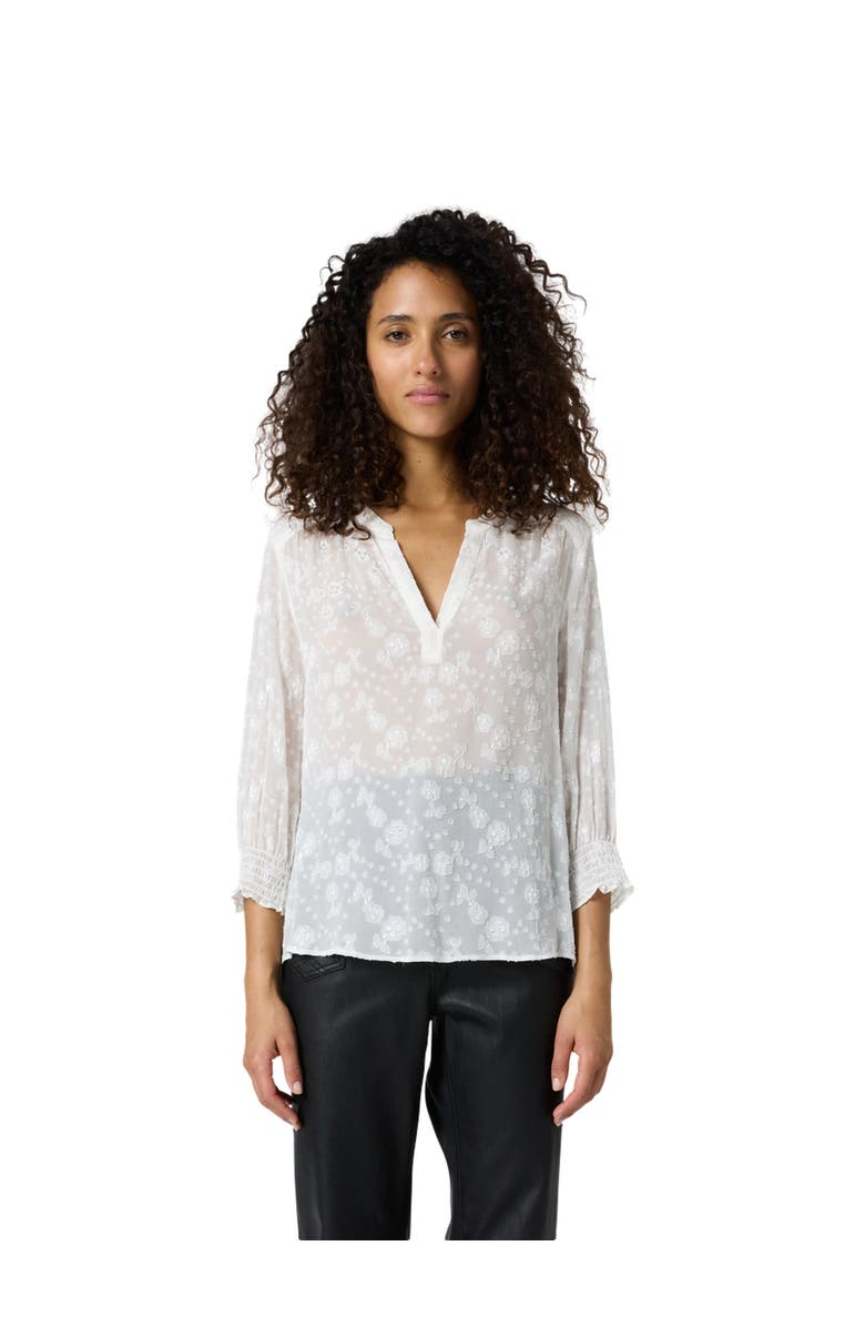 GERARD DAREL Callys Textured Floral Blouse, Main, color, Ecru