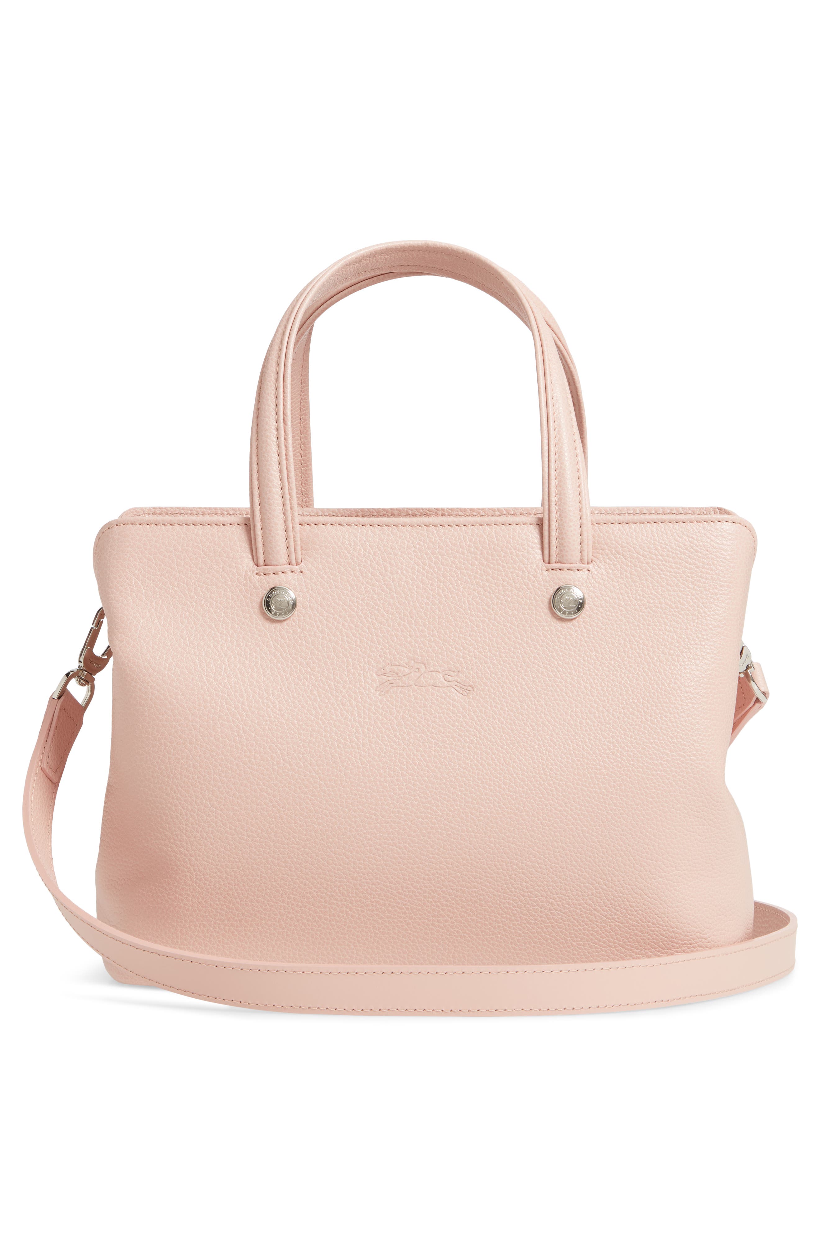 Le Foulonné Zip Around Leather Tote, Alternate, color, POWDER