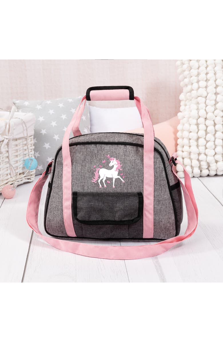Bayer Design Nursery Set Doll Bag Set Grey, Pink, Unicorn Accessory Set, Alternate, color, Multicolored