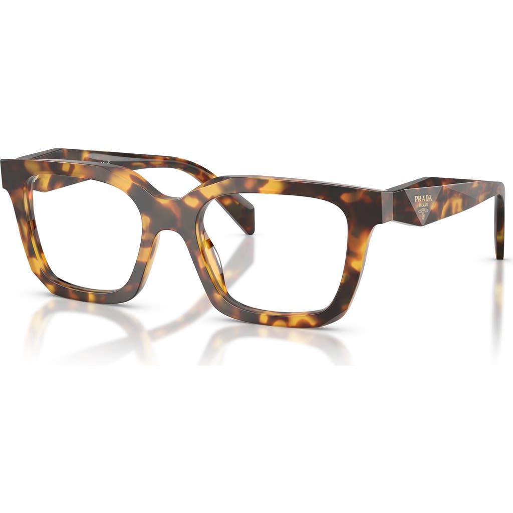 Prada 50mm Irregular Optical Glasses In Brown
