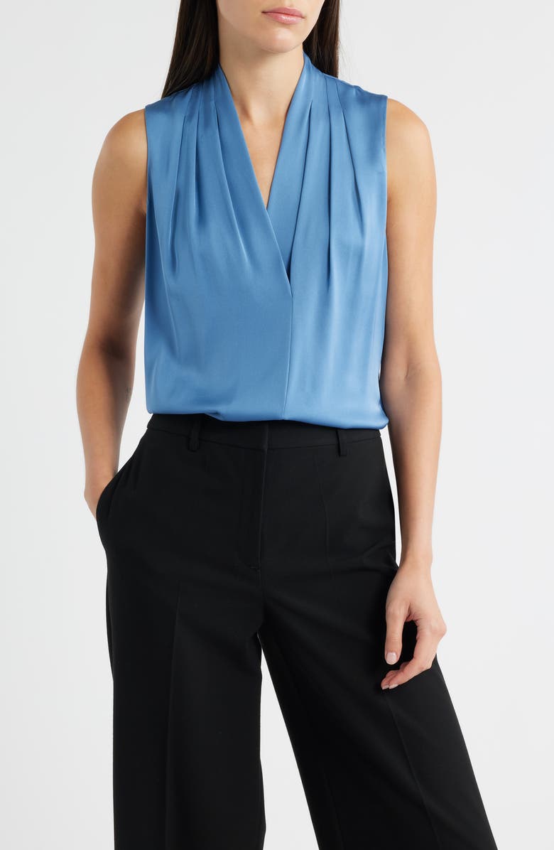 KOBI HALPERIN Mila Sleeveless Stretch Silk Top, Main, color, Skyline