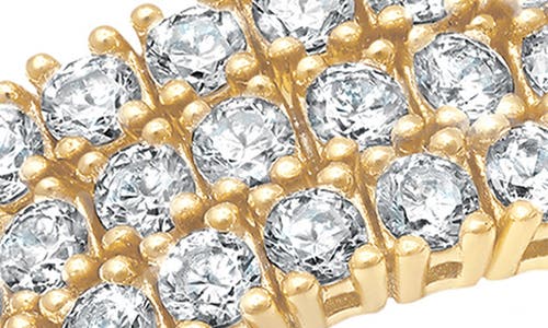 Crislu Three Row Cubic Zirconia Band Ring In Gold