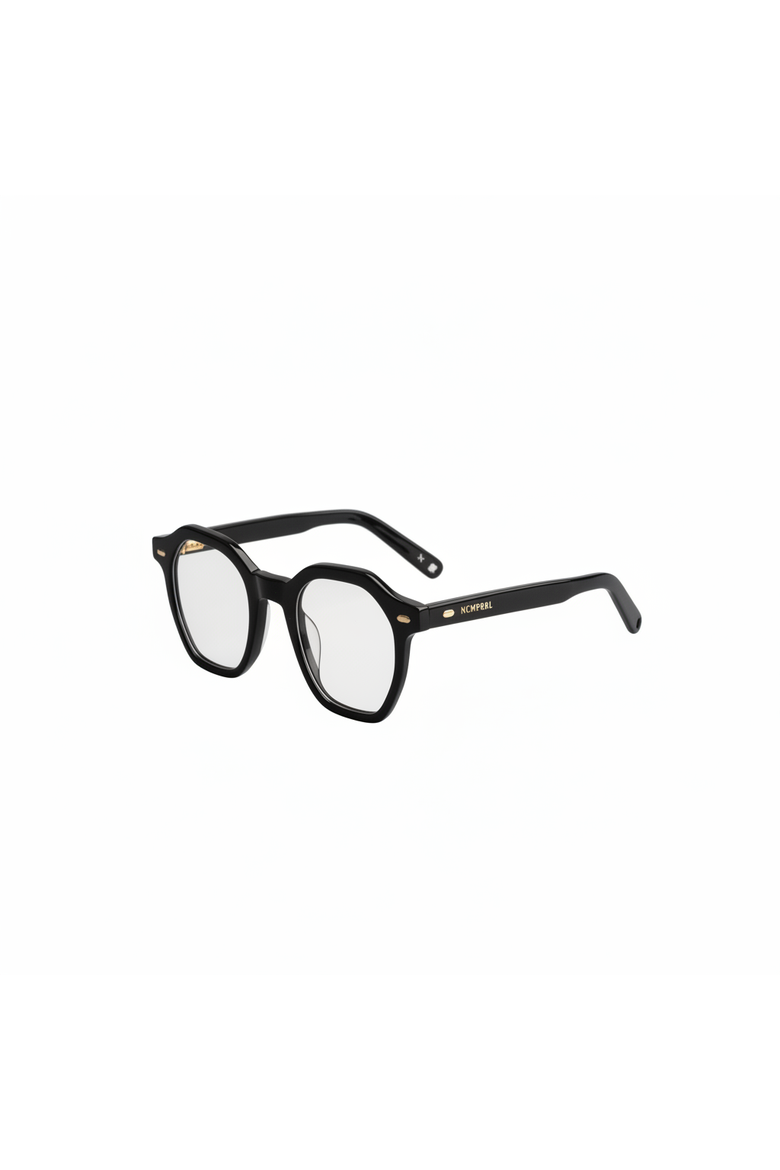 Focused 46mm Geometric Eyeglasses, Main, color, Obsidian Black