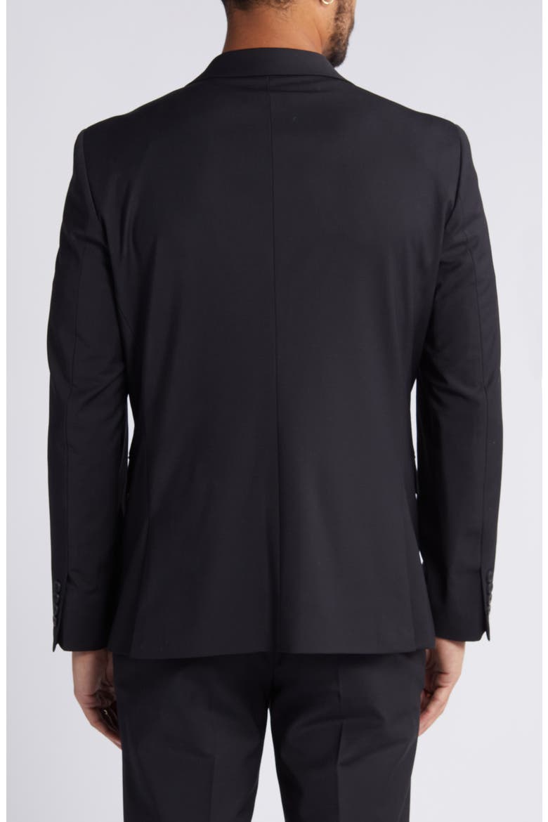 Solid Slim Fit Wool Blend Sport Coat, Alternate, color, BLACK