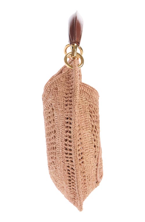 Chloé Summer Banana Leather-trimmed Embroidered Raffia Tote In Summery Beige