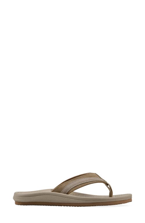 Cliffs By White Mountain Bays Flip Flop Sandal In Khaki Sandalwood Fabric