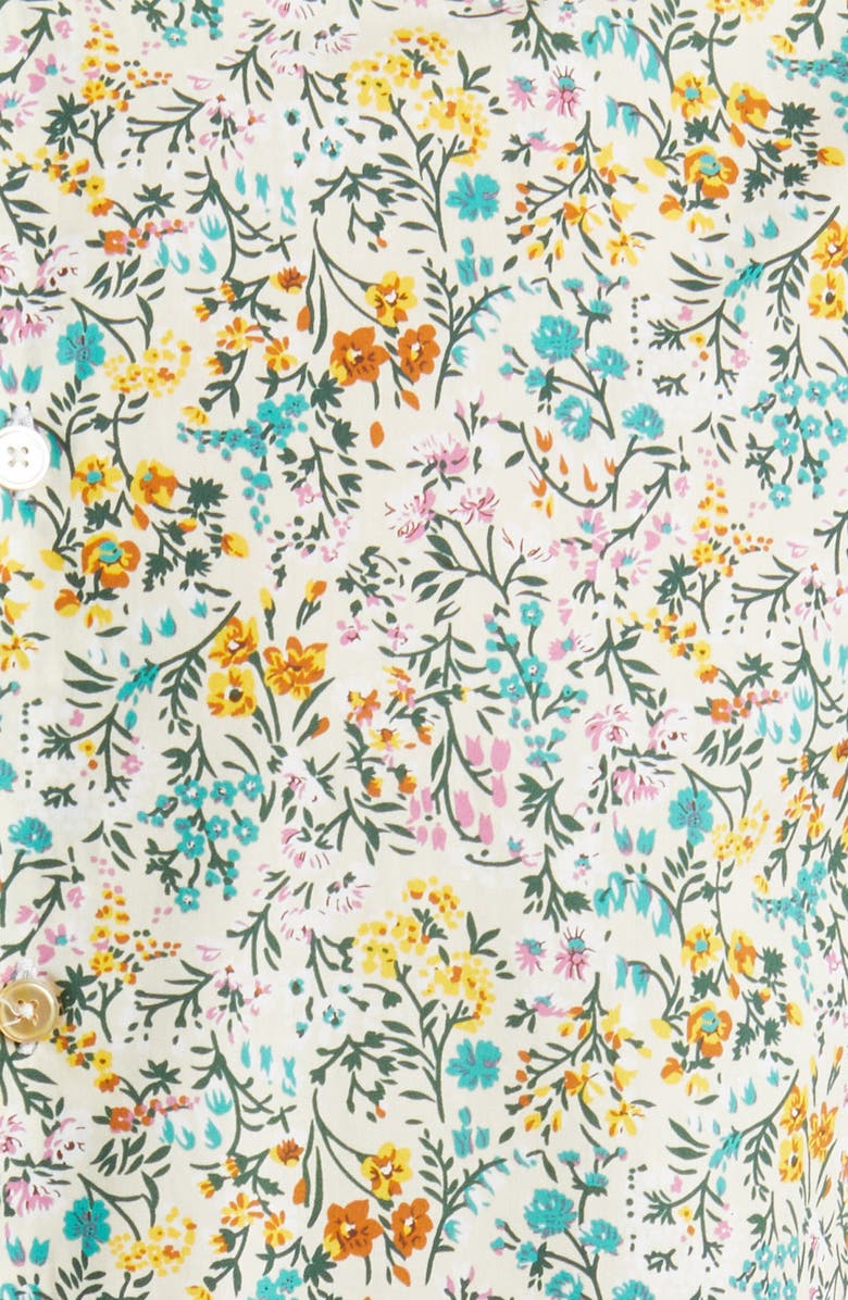 Paul Smith Tailored Fit Floral Cotton Dress Shirt, Alternate, color, Whites