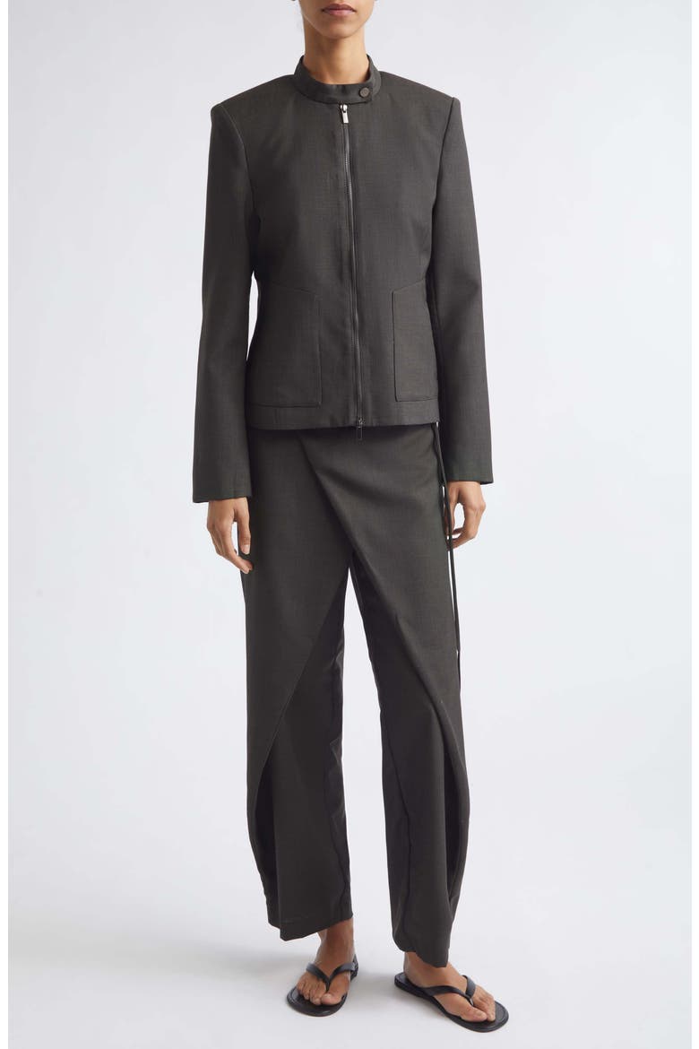 Wool Blend Moto Jacket, Alternate, color, UMBER