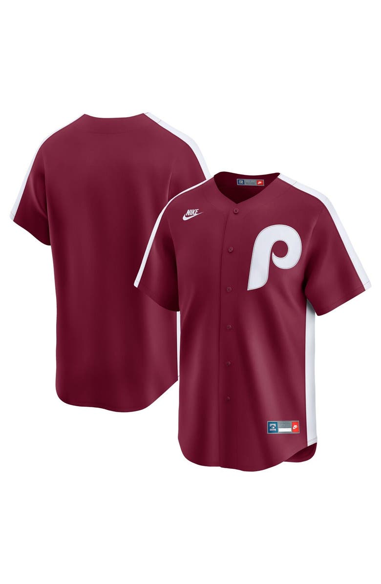 Nike Men's Nike Maroon Philadelphia Phillies Throwback Cooperstown Collection Limited Jersey, Main, color, Maroon