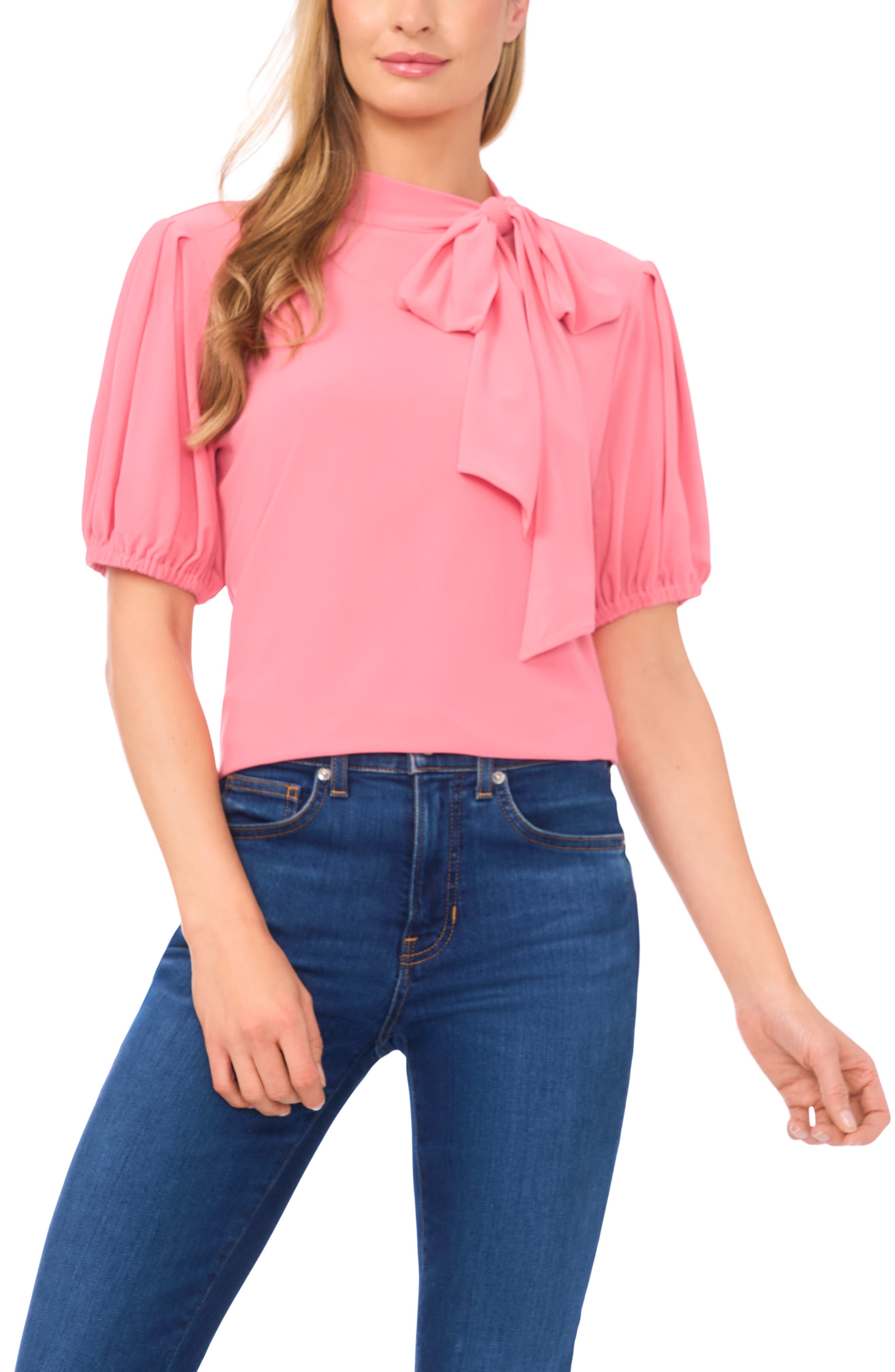 Tie Neck Knit Top